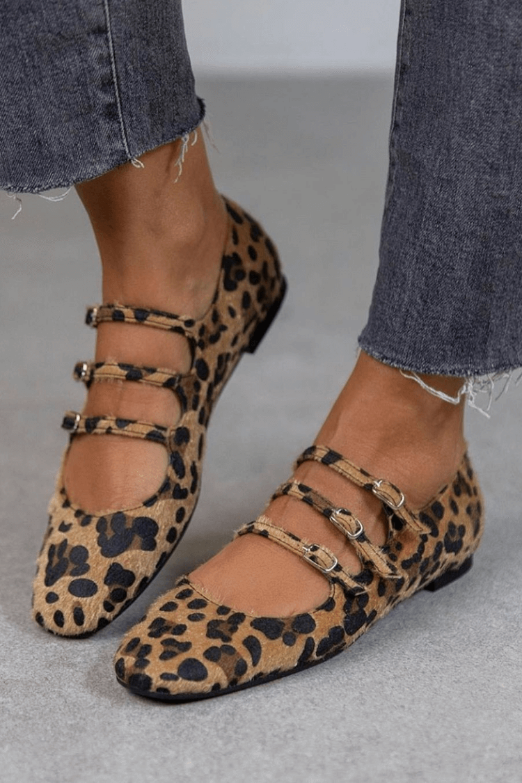 LEOPARDINA | Eleganti ballerine con cinturini a stampa animalier per uno stile irresistibile