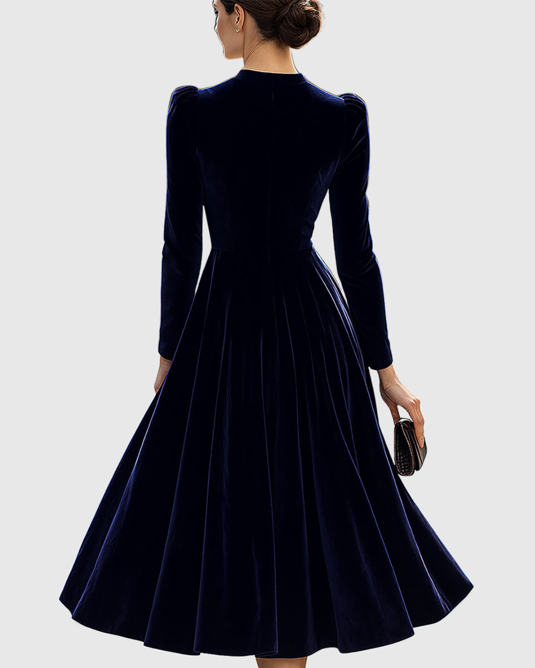 Sibella | Abito midi a maniche lunghe blu navy
