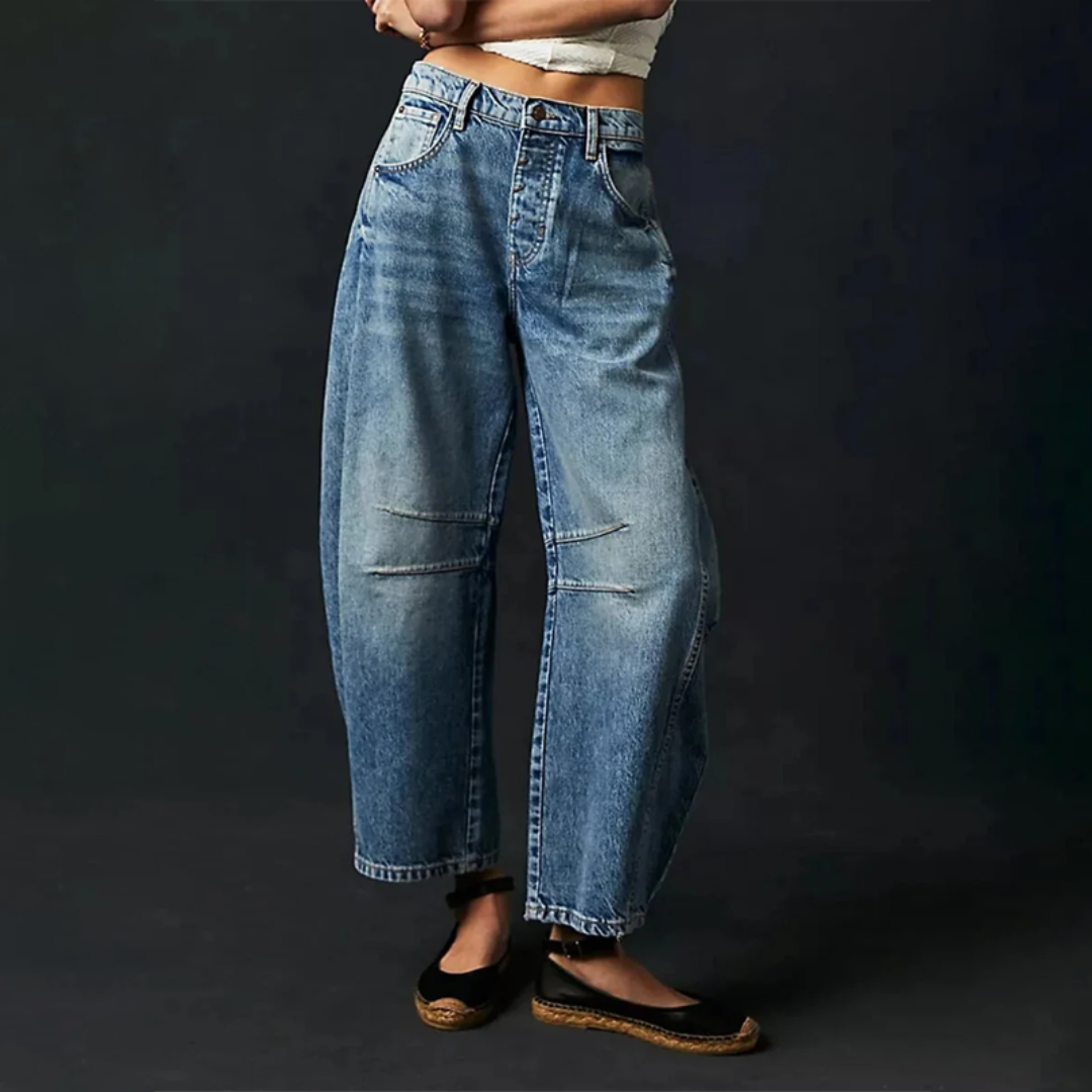 Ellie™ - Jeans Comodi a Gamba Larga