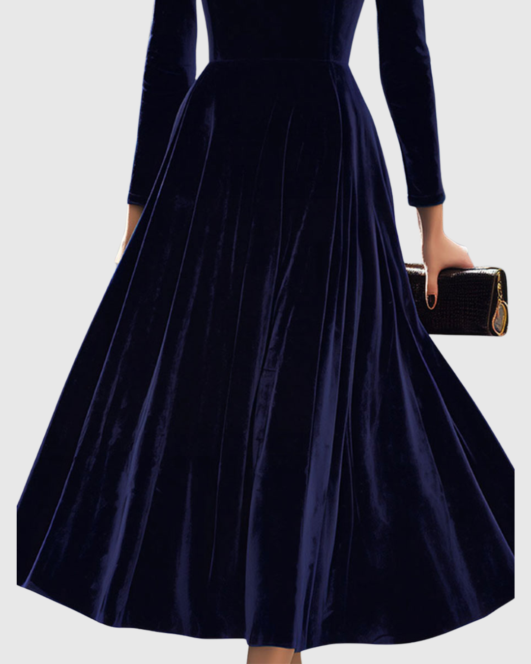 Sibella | Abito midi a maniche lunghe blu navy