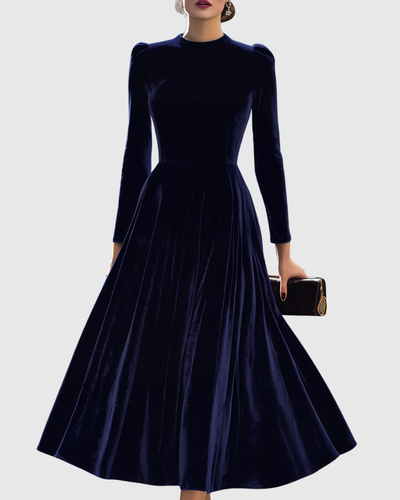 Sibella | Abito midi a maniche lunghe blu navy