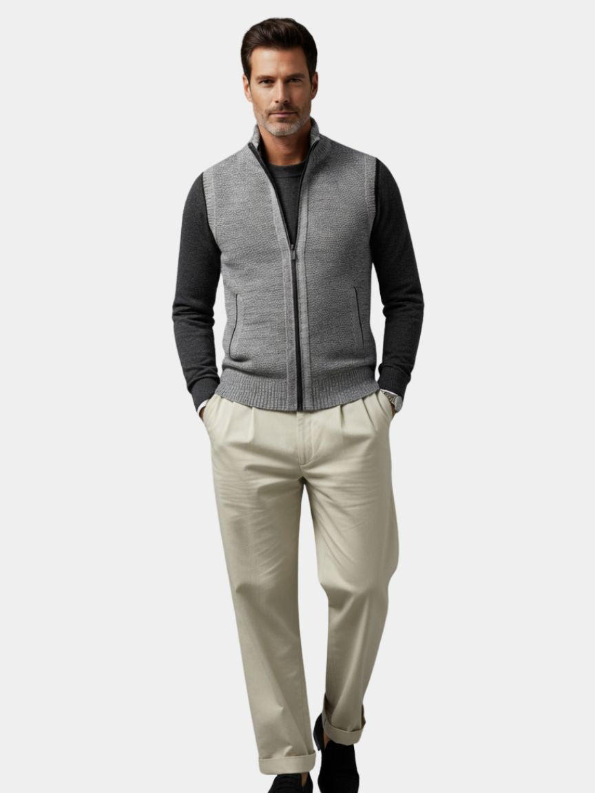 Elegante gilet con zip integrale