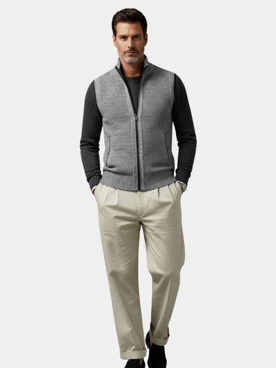Elegante gilet con zip integrale
