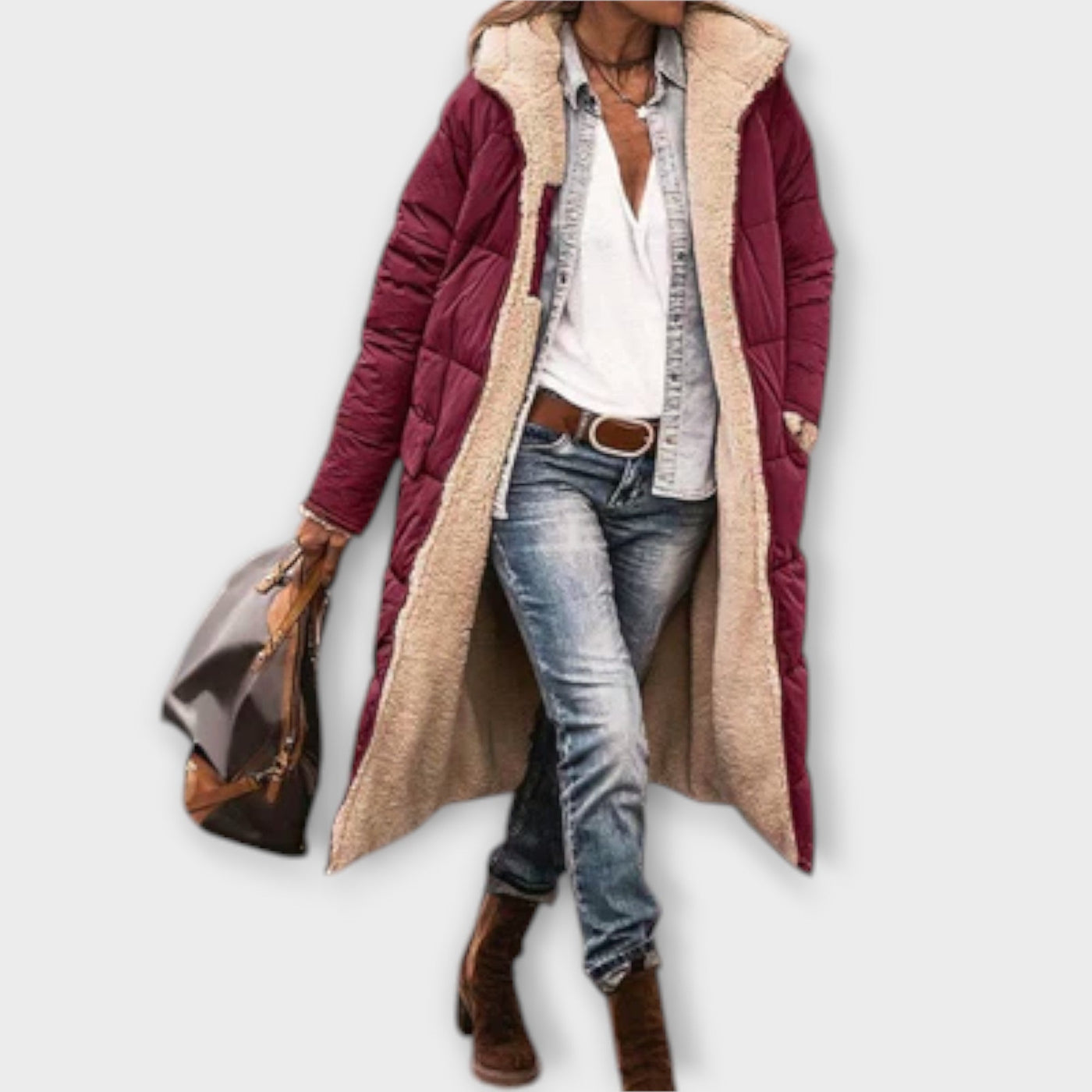 Kora – Cappotto Accogliente Foderato in Pelliccia Sintetica