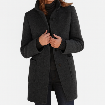 Amelia | Elegante e calda – cappotto da donna con collo alto