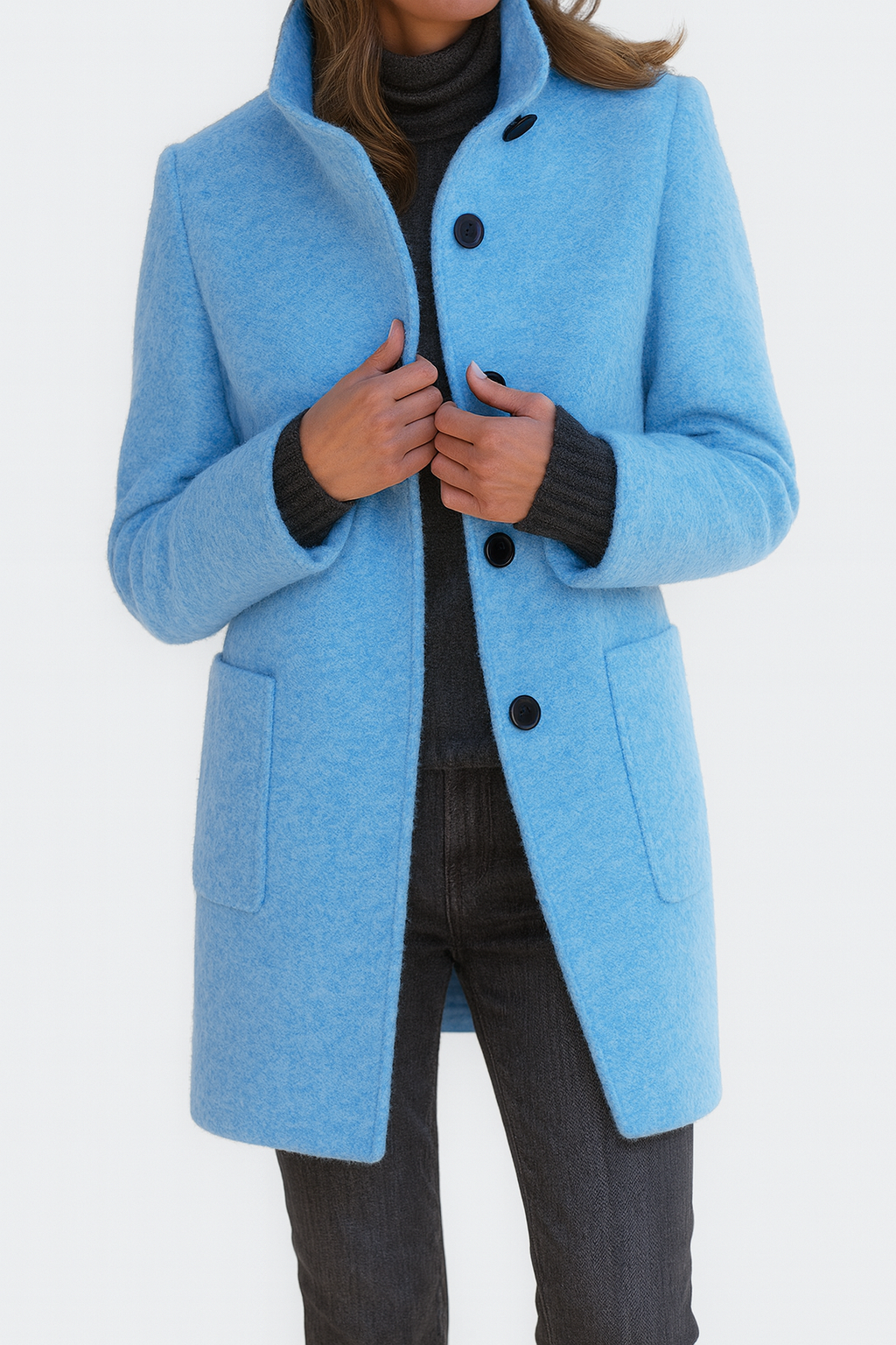 Amelia | Elegante e calda – cappotto da donna con collo alto