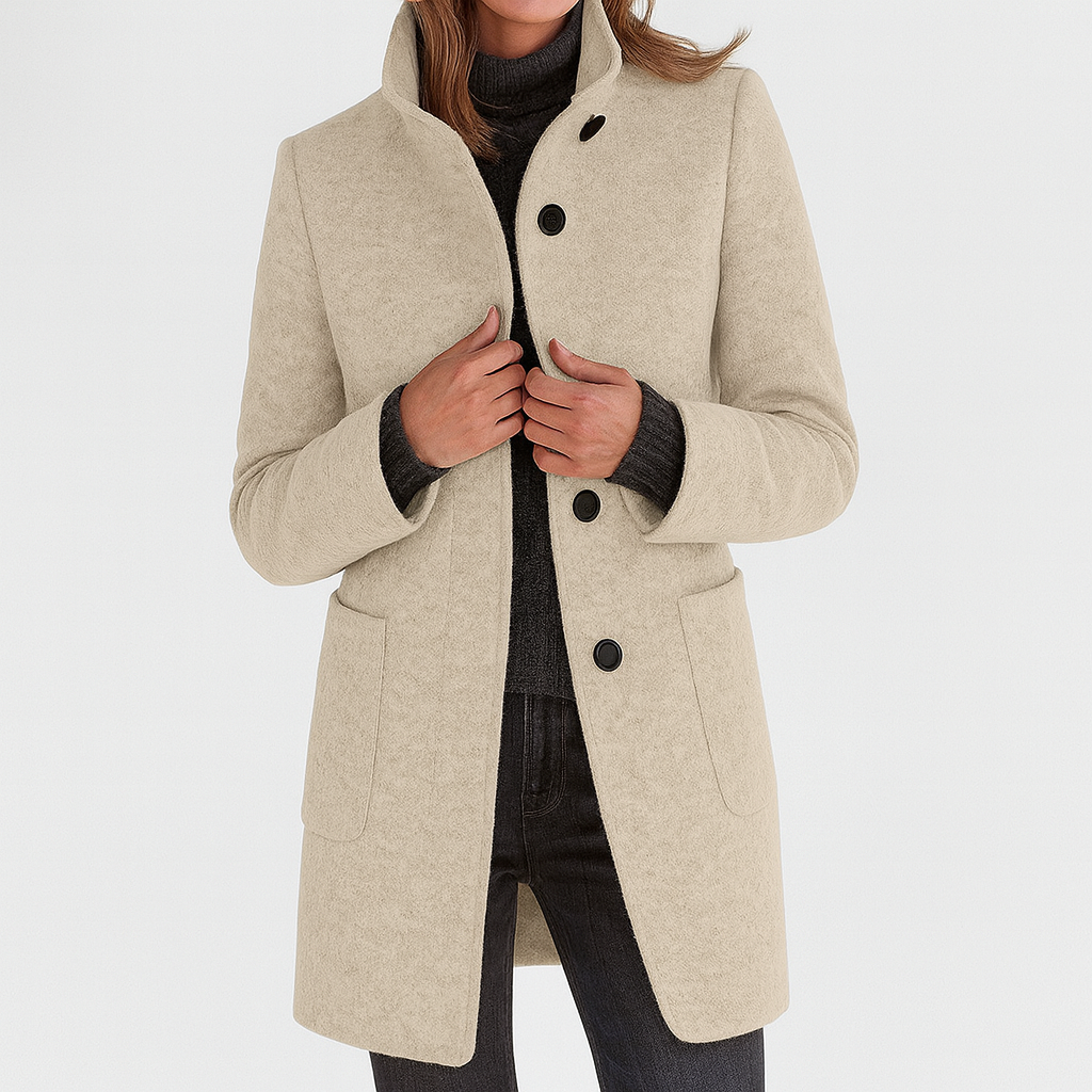 Amelia | Elegante e calda – cappotto da donna con collo alto
