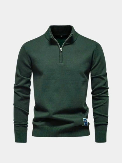 Maglione essenziale con zip a un quarto