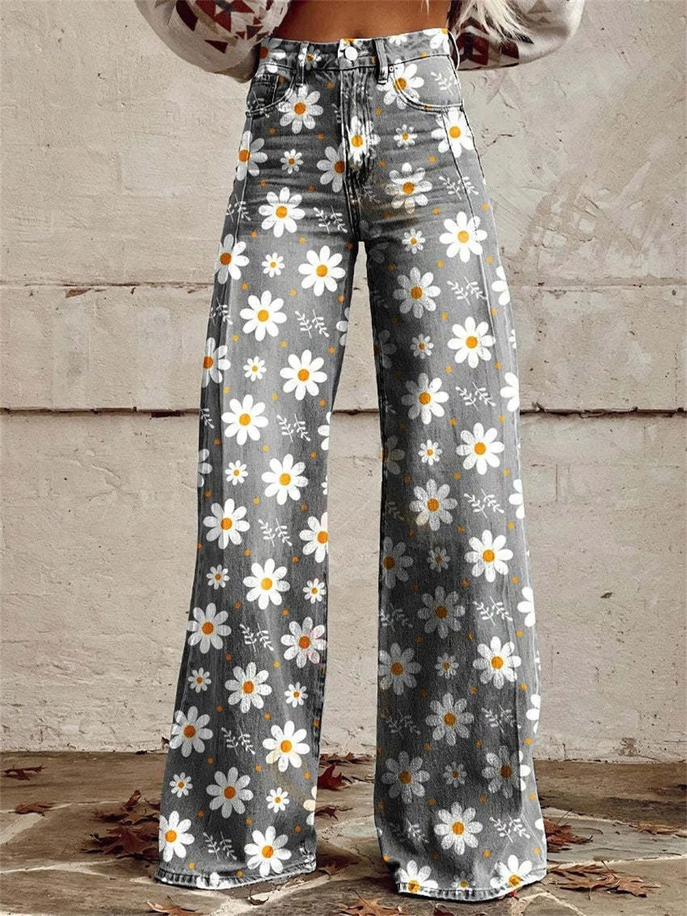 Charlotte™ - Pantaloni a gamba larga con stampa floreale colorata e confortevole