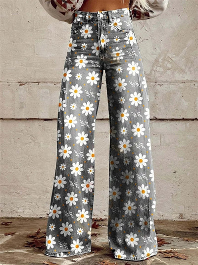 Charlotte™ - Pantaloni a gamba larga con stampa floreale colorata e confortevole