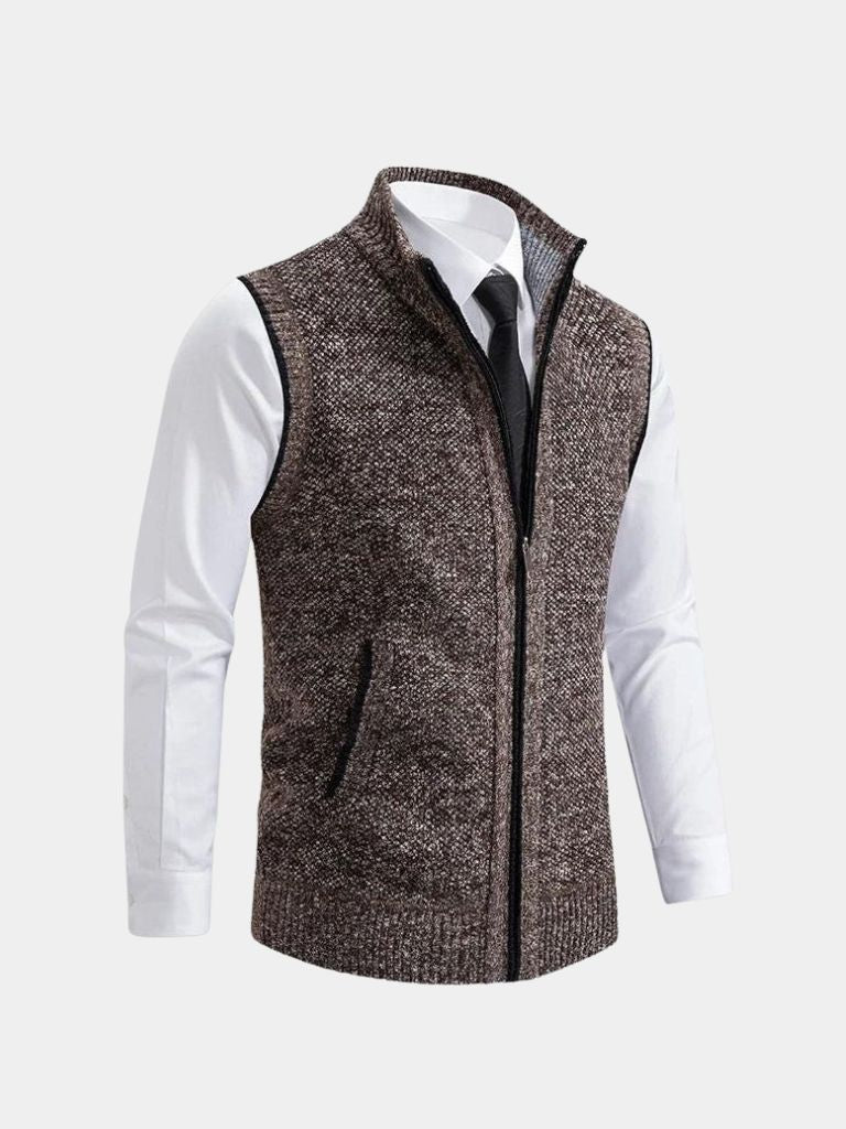 Elegante gilet con zip integrale