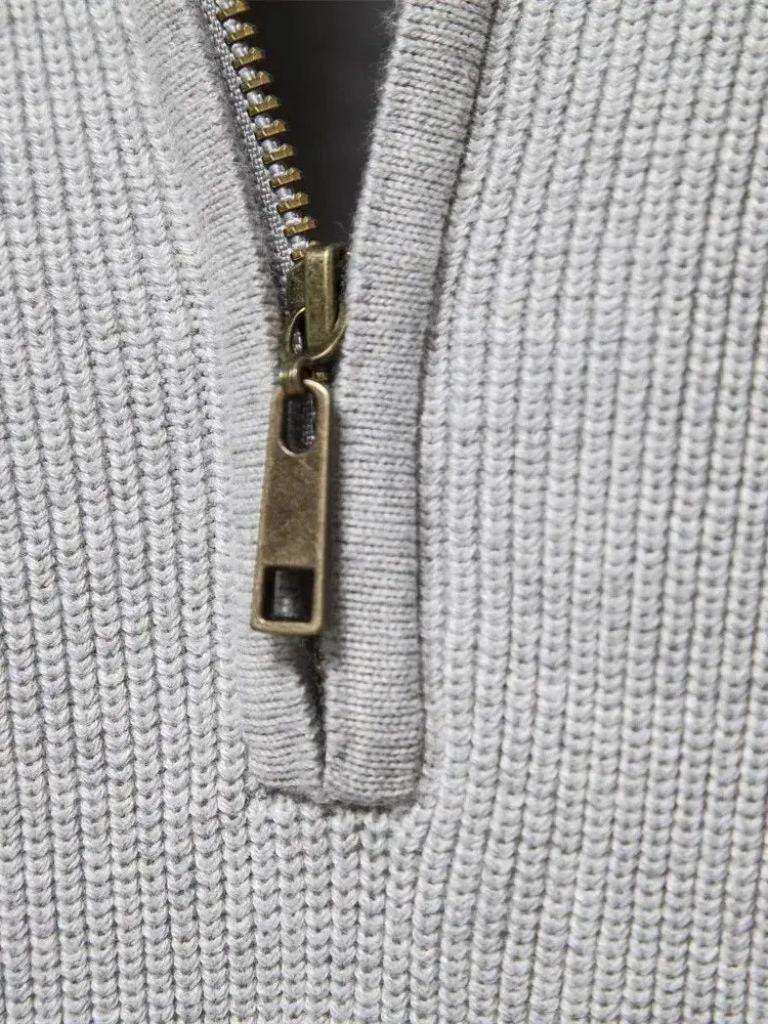 Elegante maglione con zip a un quarto