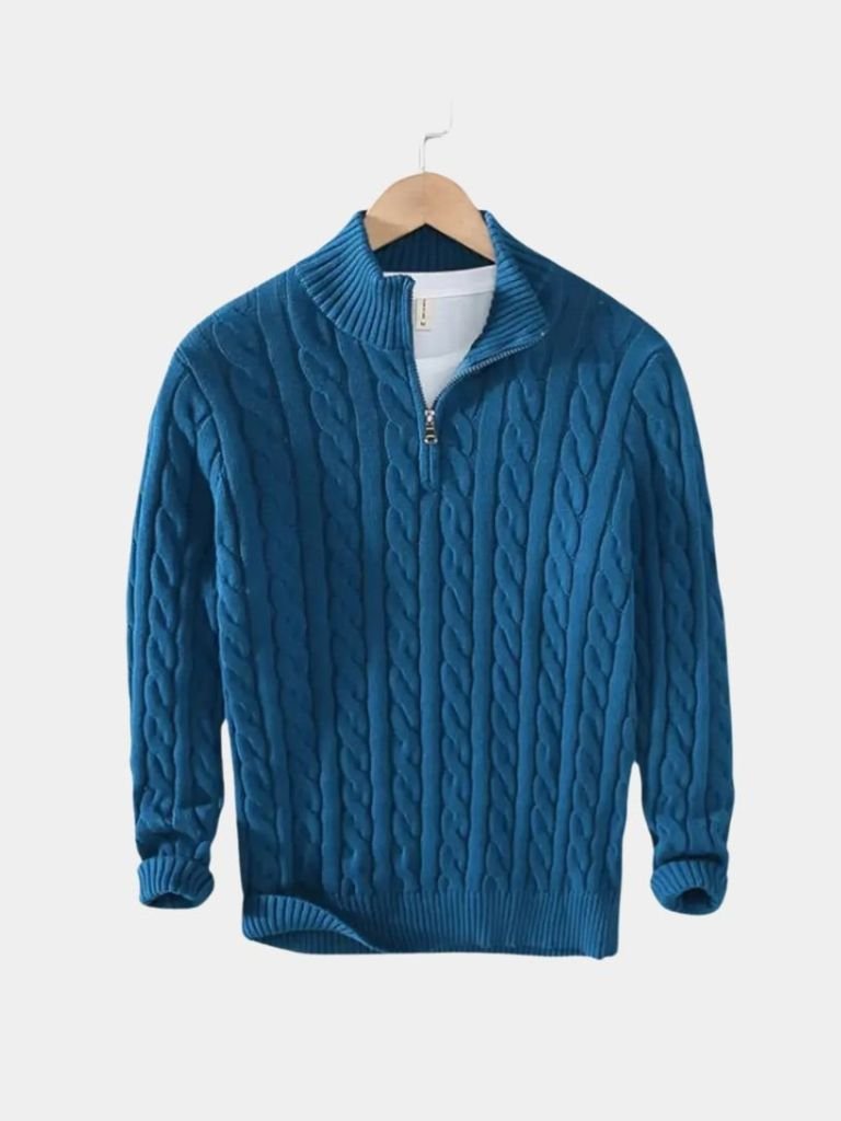 Maglione essenziale con mezza zip