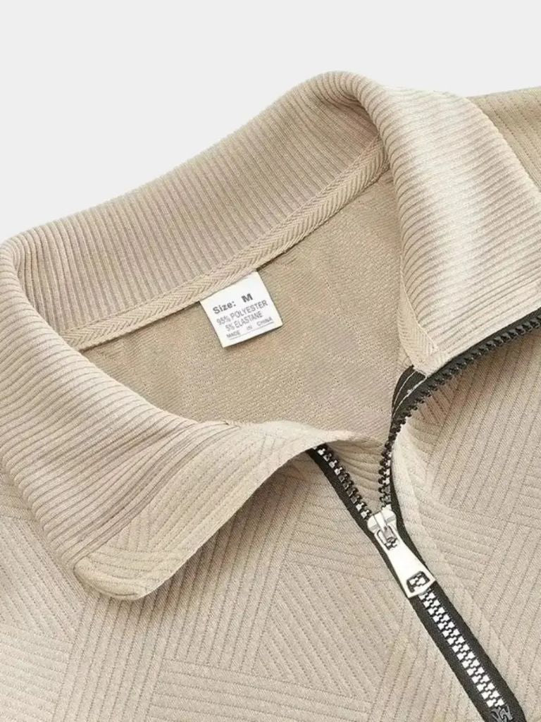Maglione Henley con zip a un quarto Essential