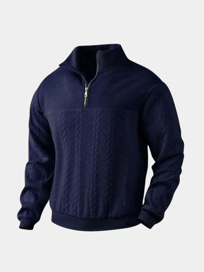 Maglione Henley con zip a un quarto Essential