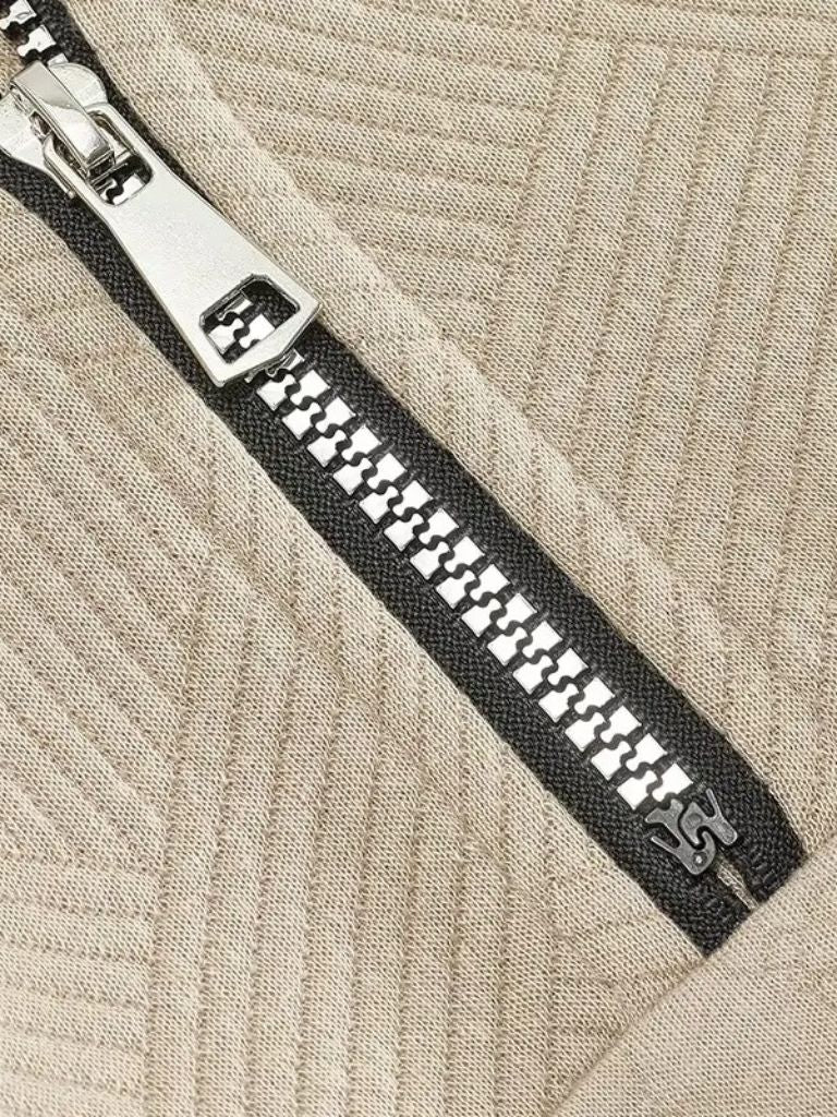 Maglione Henley con zip a un quarto Essential