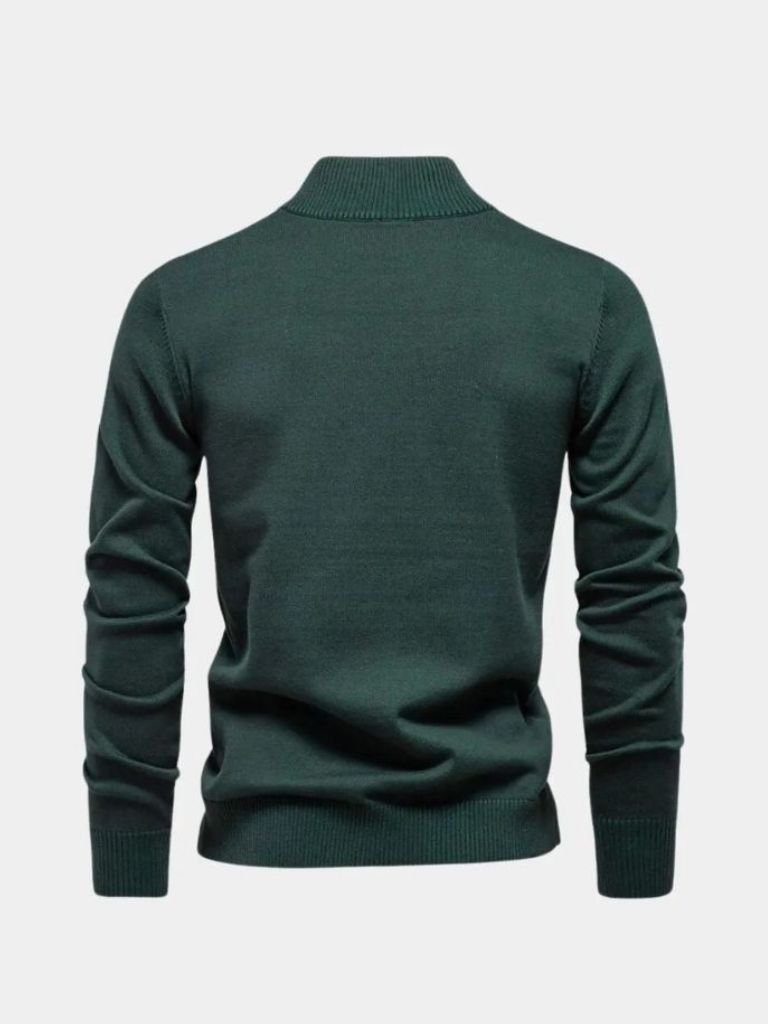 Maglione essenziale con zip a un quarto