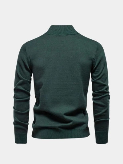 Maglione essenziale con zip a un quarto