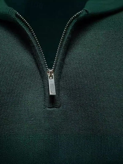 Maglione essenziale con zip a un quarto