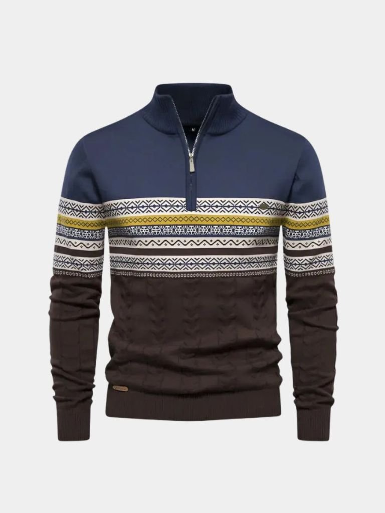 Maglione pullover in maglia con mezza zip
