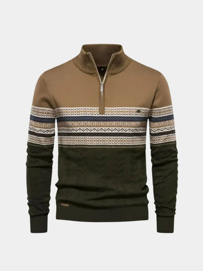 Maglione pullover in maglia con mezza zip