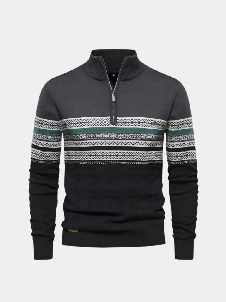 Maglione pullover in maglia con mezza zip