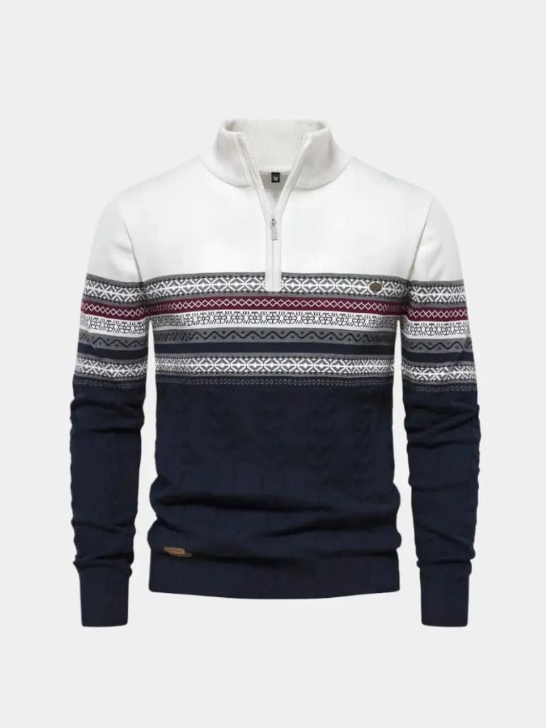 Maglione pullover in maglia con mezza zip
