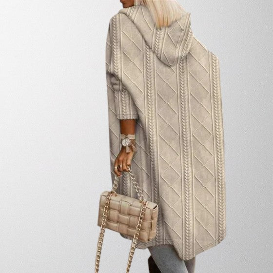 Olivia - Cardigan con Cappuccio di Lunghezza Estesa