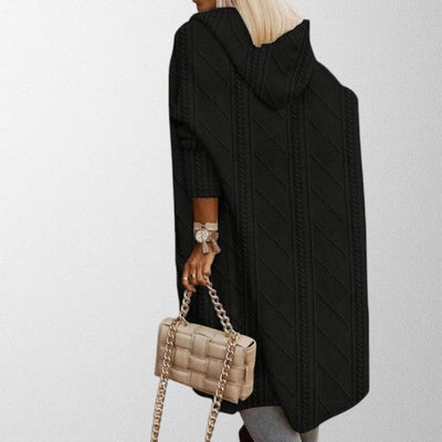 Olivia - Cardigan con Cappuccio di Lunghezza Estesa