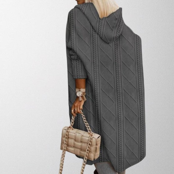 Olivia - Cardigan con Cappuccio di Lunghezza Estesa